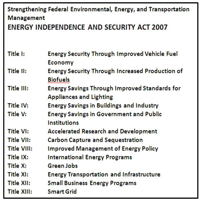 ENERGY INDEPENDENCE AND SECURITY ACT 2007